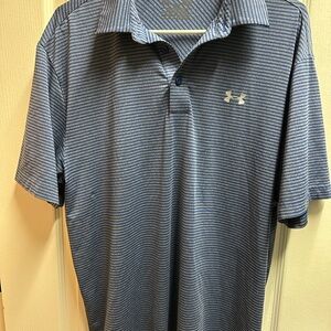 Under Armour Men's Blue Striped Polo Shirt size XL/ NWOT#476